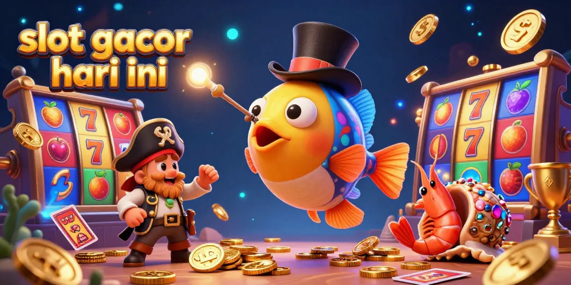 Win big with slot gacor hari ini, featuring a colorful anglerfish and vibrant slot game elements.