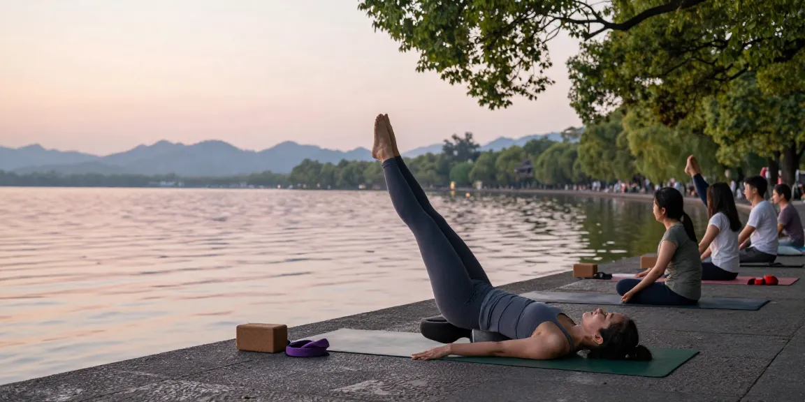Yoga practice at lakeside retreat by stefancamilleriyoga.com showcasing serene atmosphere and community