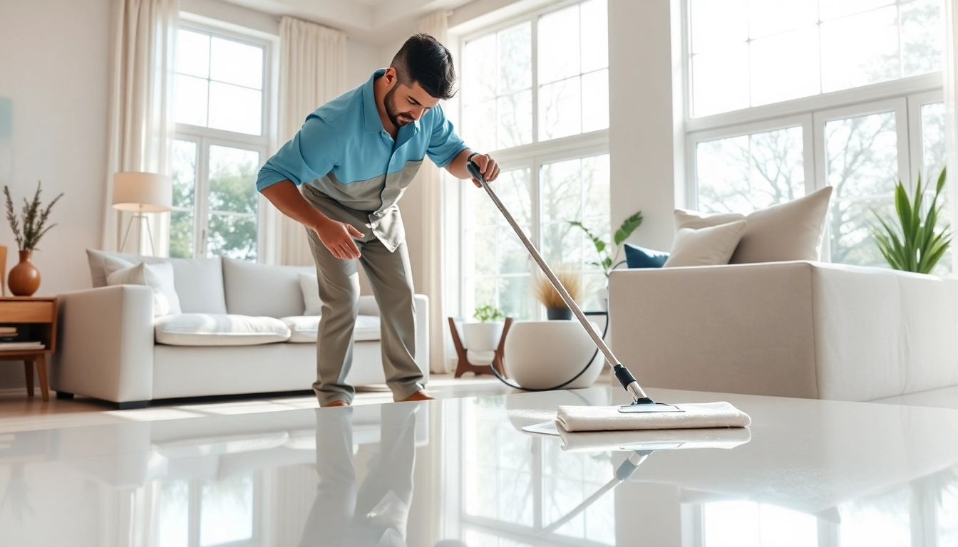 Cleaning Service technician expertly sanitizing a modern home for a clean, fresh living space.