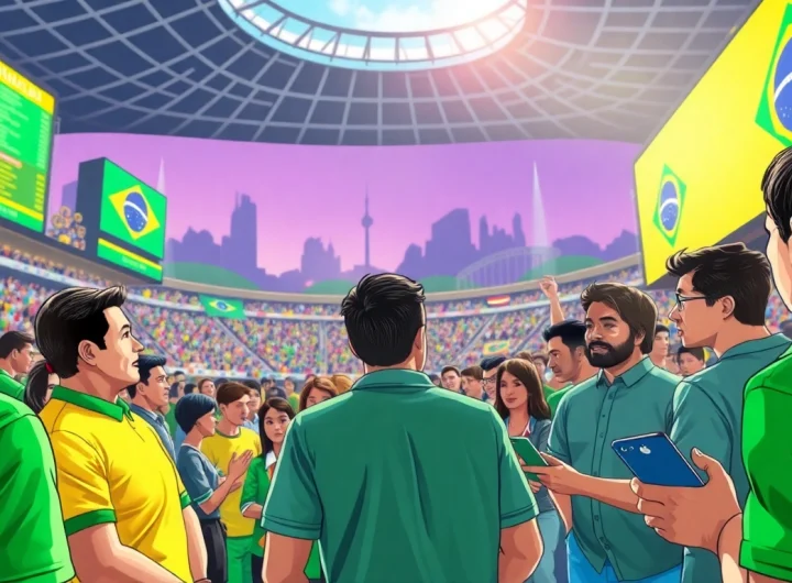 Engaged fans in Brazil's sports betting scene, showcasing the vibrant atmosphere of sports betting Brazil.