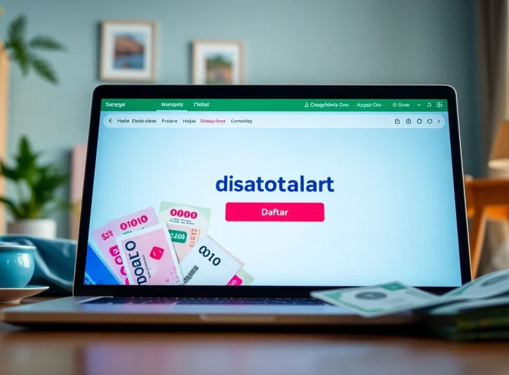 Menggambarkan proses diantogel daftar dengan antarmuka website dan tiket undian.