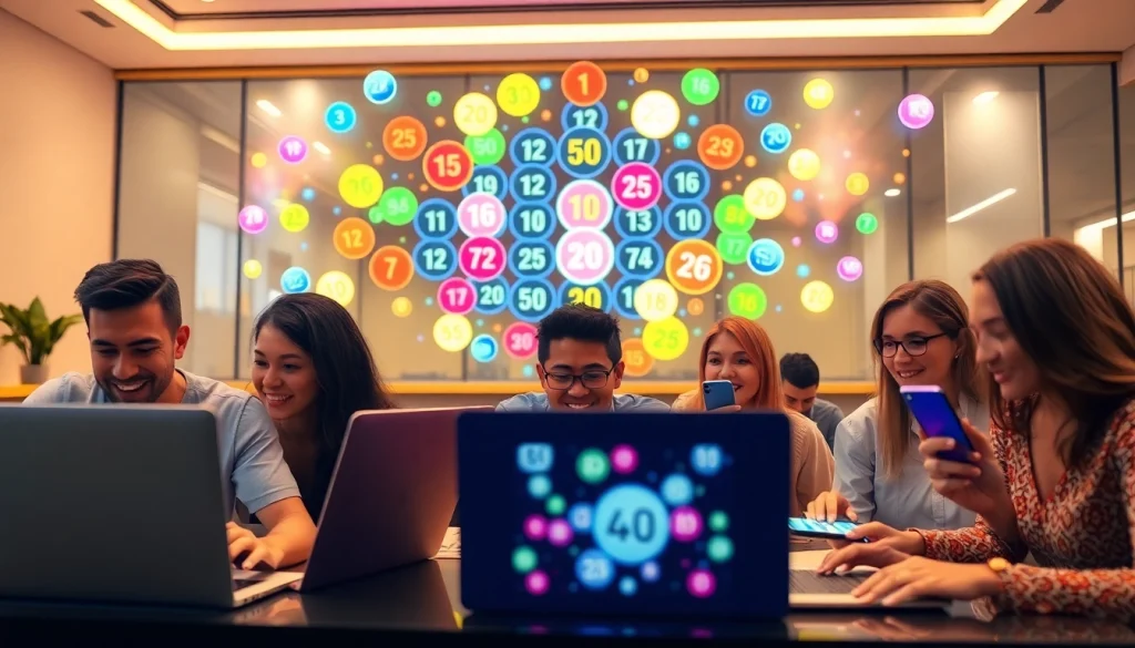 Menampilkan pemain yang antusias terlibat dalam toto togel online dengan suasana yang hidup.