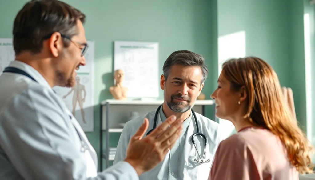 Enhancing Health through compassionate consultation in a modern clinic with a practitioner and patient.