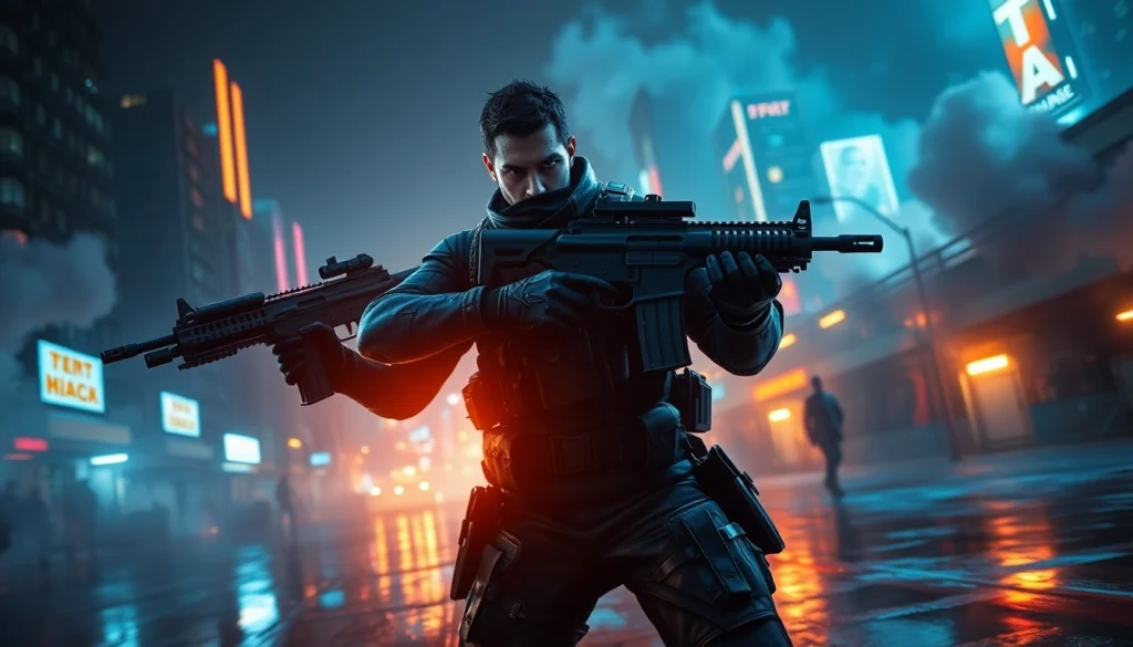 Engaging valorant download process depicted with a character ready for action in a futuristic battlefield.