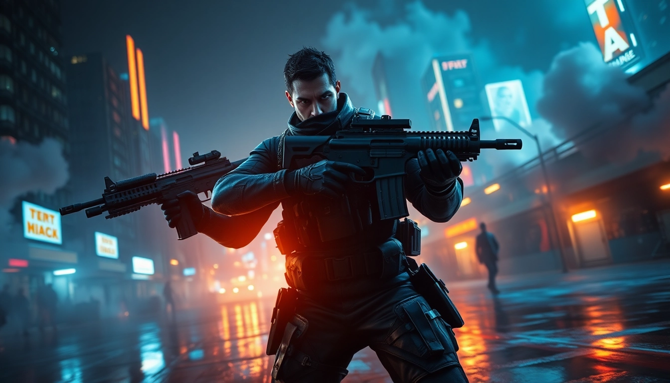 Engaging valorant download process depicted with a character ready for action in a futuristic battlefield.