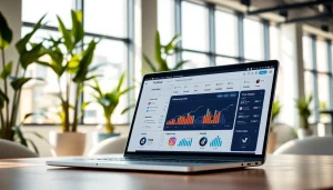 Visualize TikTok SMM panel growth analytics displayed on a modern laptop.