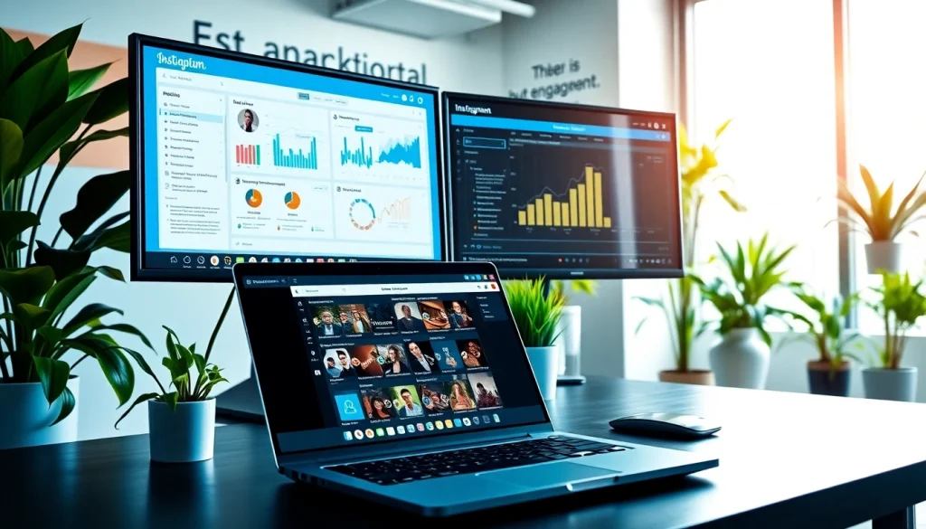 Boost engagement with an Instagram smm panel in a vibrant digital marketing workspace