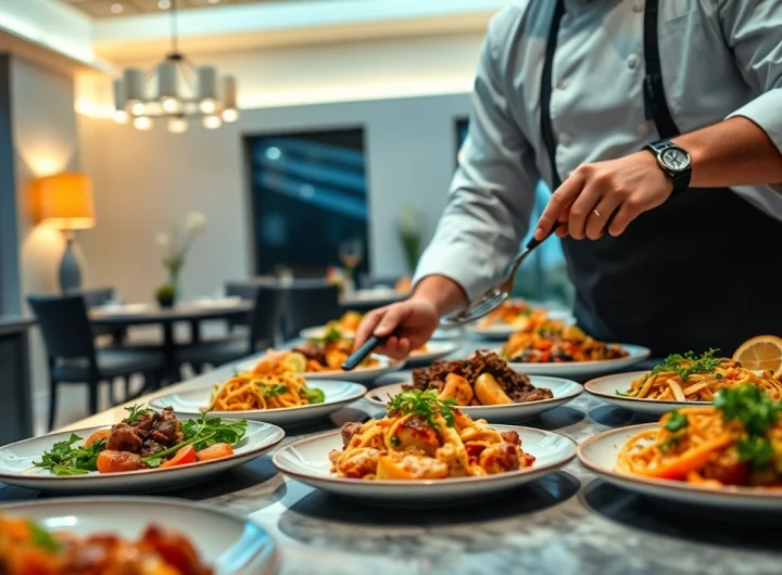 Private chef St Martin creating exquisite gourmet dishes in a luxurious villa kitchen.