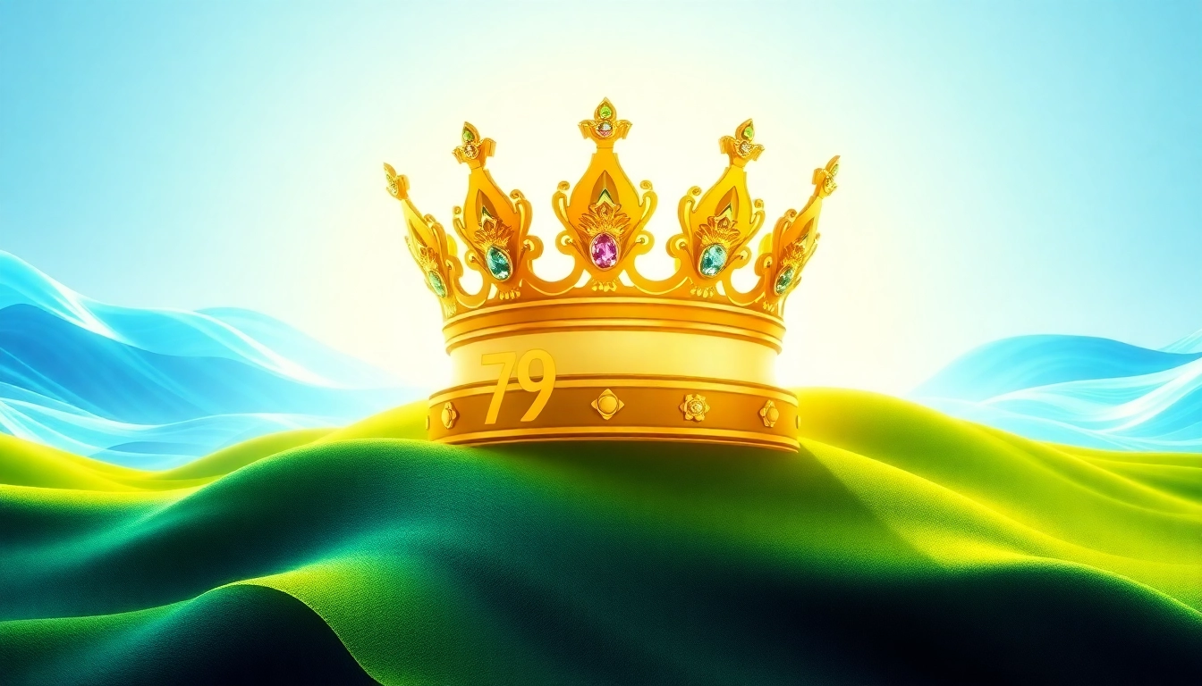 Showcasing the luxurious crown representing 79king in a vibrant digital landscape.