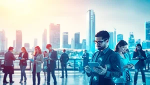 Visual representation of technology influencing society on https://mohamedmmblog.tech, emphasizing innovation through AI and IoT.