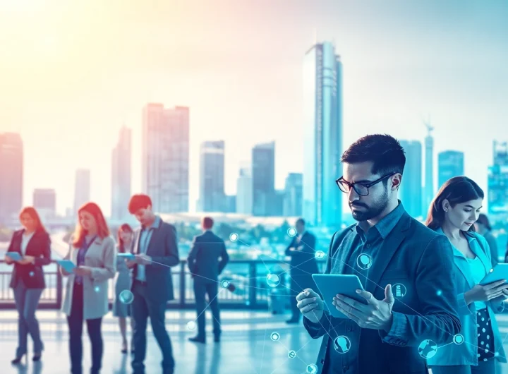 Visual representation of technology influencing society on https://mohamedmmblog.tech, emphasizing innovation through AI and IoT.