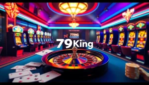 Online gambling at 79King with vibrant casino atmosphere.