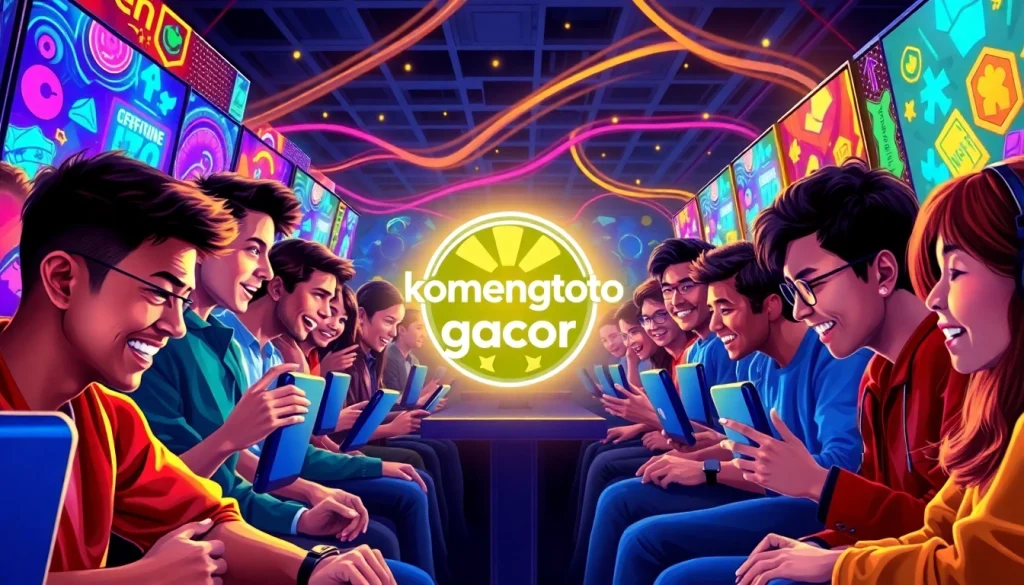 Menampilkan suasana bermain komengtoto gacor dalam lingkungan permainan online yang dinamis.