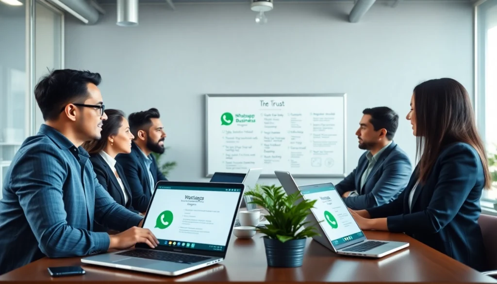 Boost business communication effectively using whatsapp business api in a professional office environment.