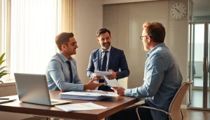 카드깡 관련 상담을 하는 전문가와 고객의 장면