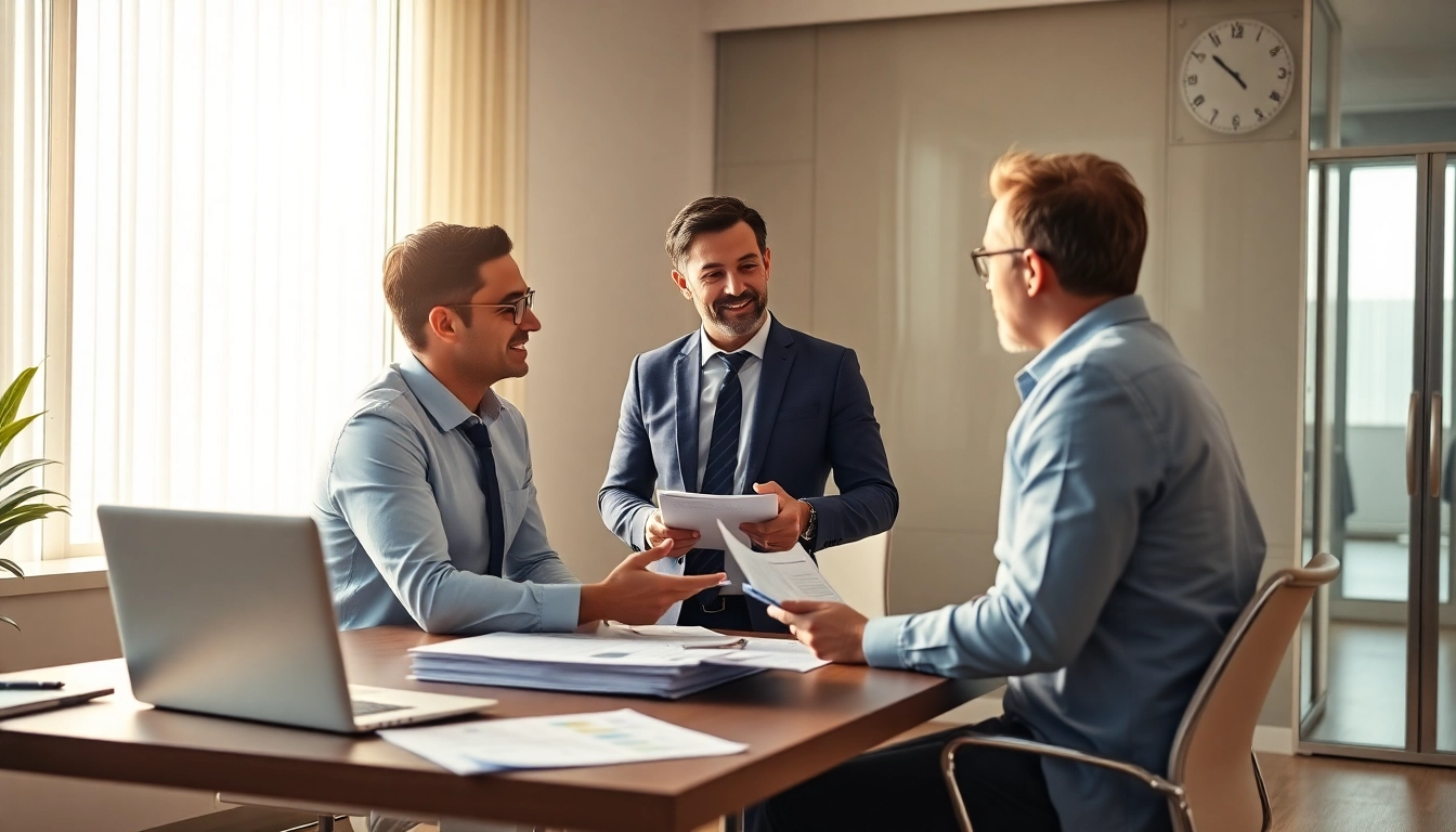 카드깡 관련 상담을 하는 전문가와 고객의 장면