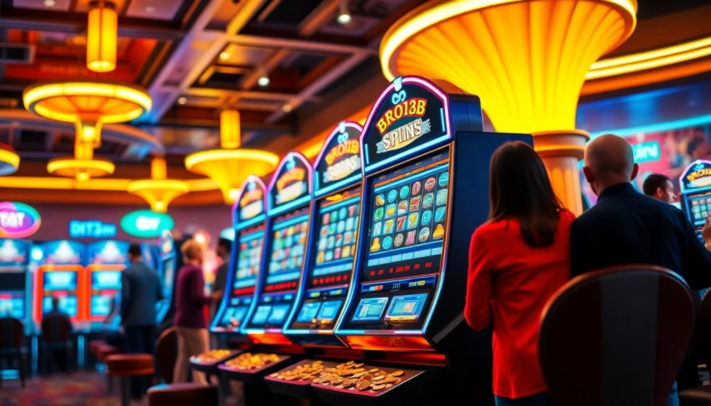 Menggunakan bro138 slot dengan grafis menawan dalam suasana kasino yang ceria.