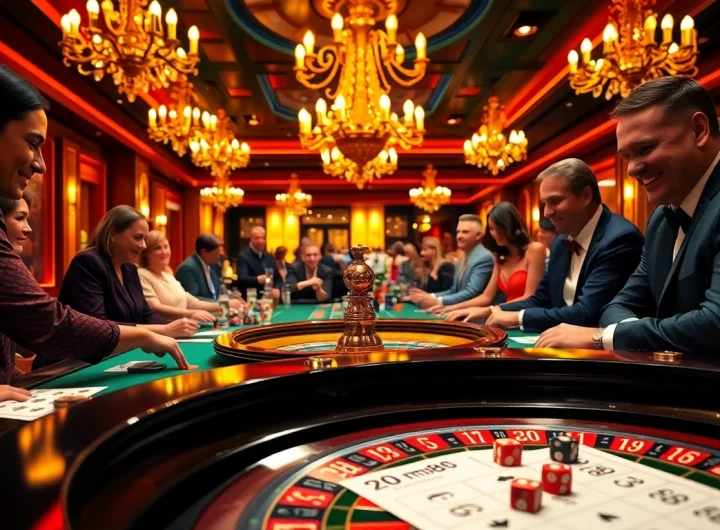 Experience the thrill of casino gaming at mm88 with players at an exhilarating roulette table.