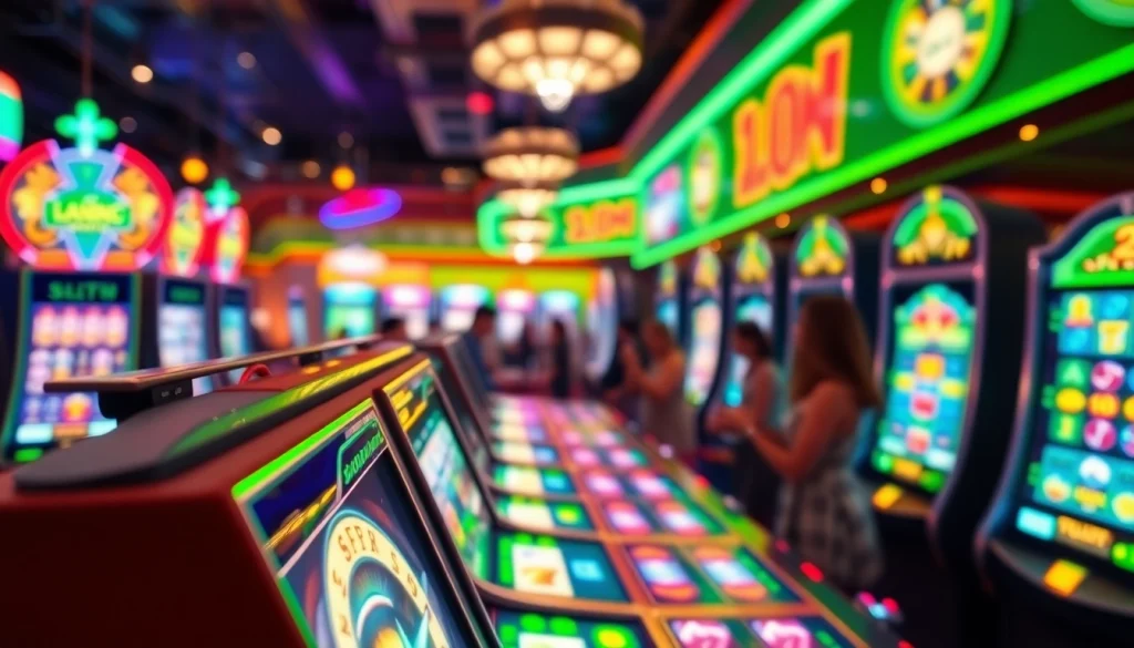 Menangkan hadiah besar dengan slot mesin yang cerah dan berwarna di kasino.