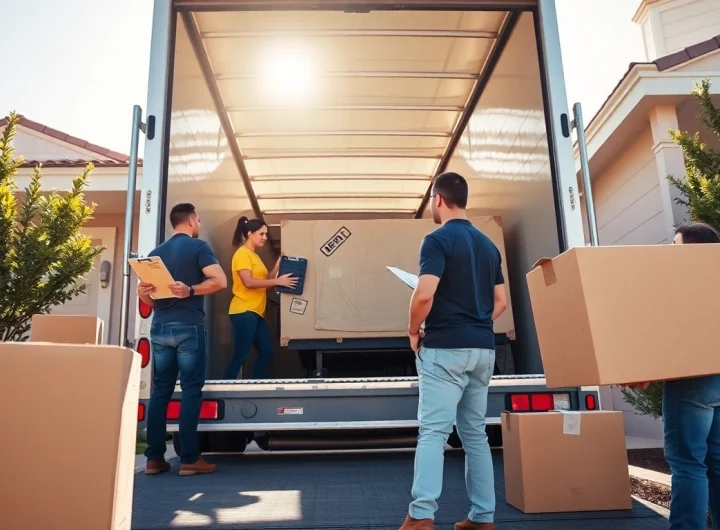 San Diego mover team expertly loading furniture into a truck during a residential move.