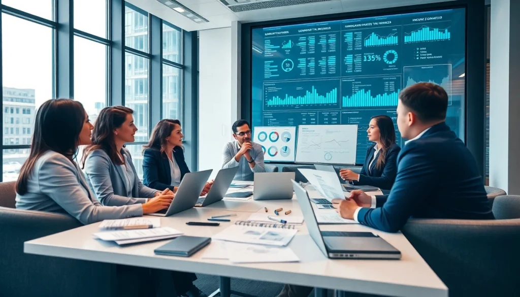 Corporate Tax Services consultation in a modern office setting with diverse professionals collaborating on financial strategies.