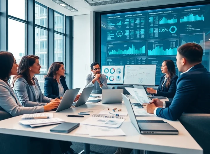 Corporate Tax Services consultation in a modern office setting with diverse professionals collaborating on financial strategies.