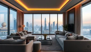 Elegant interior design dubai showcasing a luxurious apartment with contemporary decor.