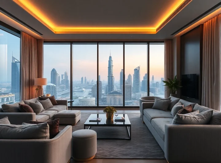 Elegant interior design dubai showcasing a luxurious apartment with contemporary decor.