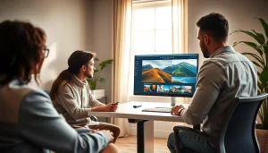 Innovative workspace featuring users engaging with Nano Banana Pro's AI image editing tool.