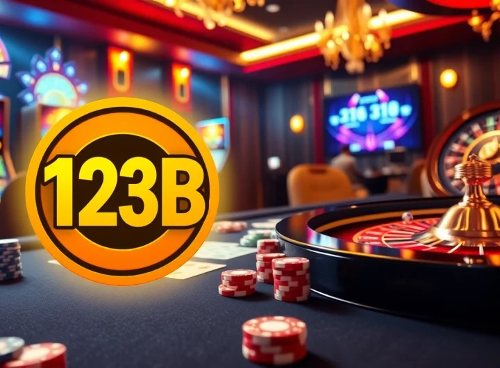 Experience the thrill of gambling at 123b with vibrant casino visuals and high-stakes gameplay.