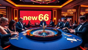 Excited players engaging in high-stakes roulette at new 66 casino, showcasing luxury gaming experience.