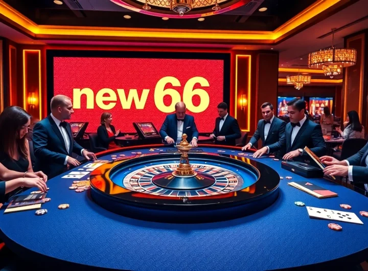 Excited players engaging in high-stakes roulette at new 66 casino, showcasing luxury gaming experience.
