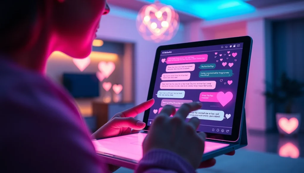 AI chatbot interface enhancing intimate conversations about sex ai in a modern setting.