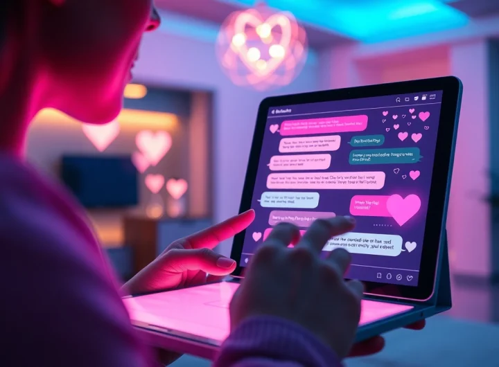 AI chatbot interface enhancing intimate conversations about sex ai in a modern setting.