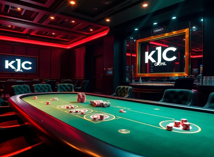 KJC ONL offers an exciting casino experience with vibrant poker tables and engaging gaming elements.