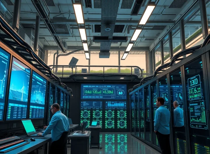 Advanced AI crypto mining site showcasing real-time operational efficiency