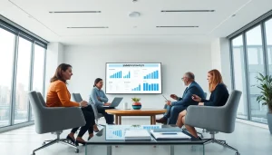 Professional team discussing SMSF set up in a modern office environment