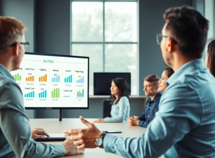 신용카드 현금화 정보 제공하는 금융 전문가와 고객의 장면