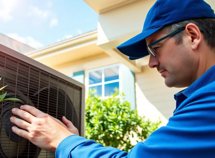 Expert technician conducting ac repair mesa az services in a bright, residential setting.