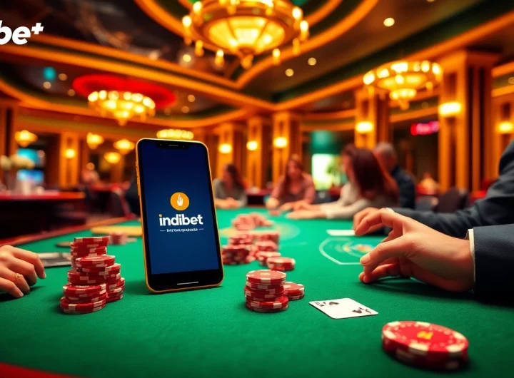 Experience the thrill of Indibet download with a luxurious casino scene featuring dynamic betting action.