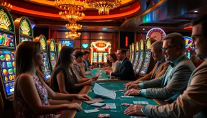 Engage with the slot bet kecil scene showcasing players thriving at a vibrant casino table.