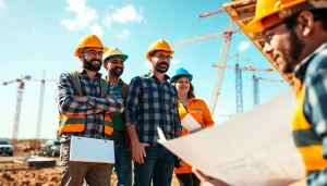 Builders collaborating at a construction site, representing the Texas association of builders.