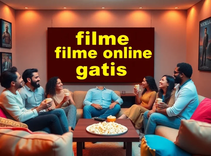 Enjoying filme online gratis together during a cozy movie night with family and snacks.