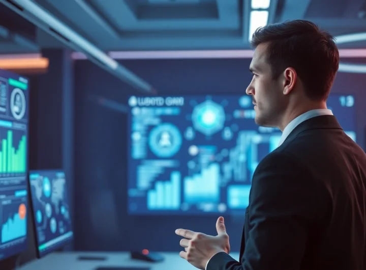 Optimizing human interface with AI through engaging technology interactions in a modern workspace.