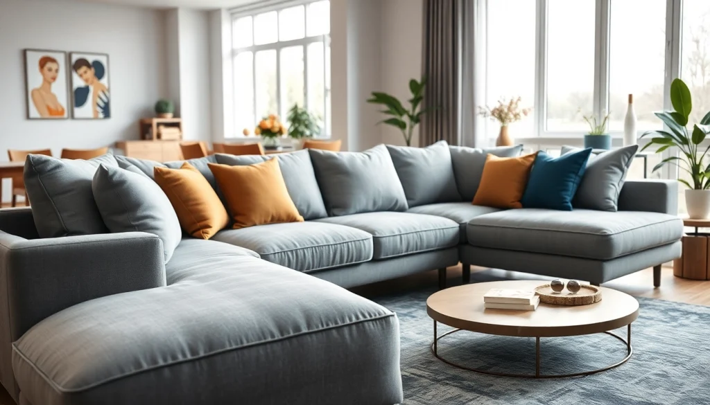 Showcase a stylish corner sofa from https://corner-sofas.co.uk elegantly placed in a cozy living room.