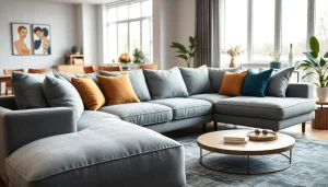 Showcase a stylish corner sofa from https://corner-sofas.co.uk elegantly placed in a cozy living room.