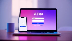 Atera login screen displaying security features with a smartphone authenticator app nearby.