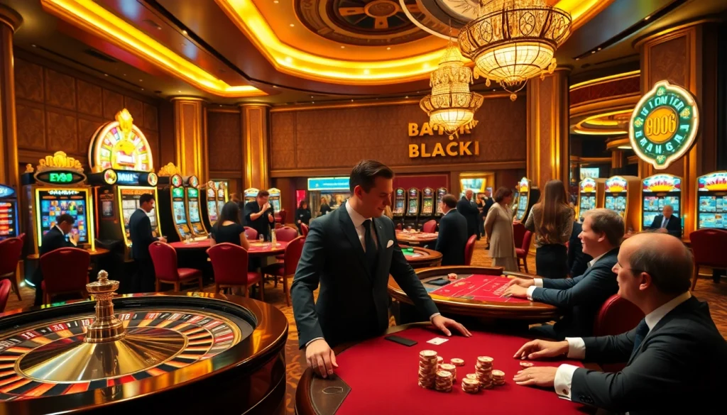 Players celebrating a win at EV88’s thrilling casino tables, showcasing luxury and excitement.