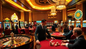 Players celebrating a win at EV88’s thrilling casino tables, showcasing luxury and excitement.