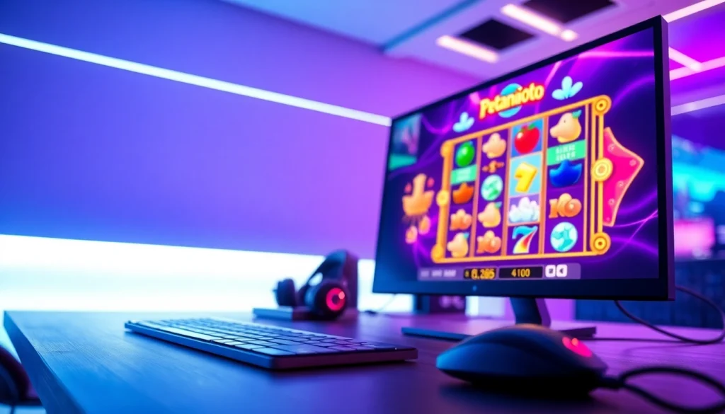 Permainan petanitoto dengan antarmuka slot online yang menarik dan penuh warna.